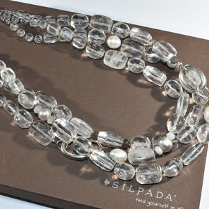 Silpada Quartz, Pearl, Agate "White Heat" Necklace